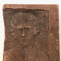 Sensitive Old Low Relief Carving of World Wise Looking Woman