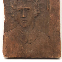 Sensitive Old Low Relief Carving of World Wise Looking Woman