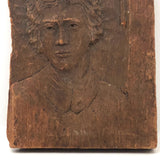 Sensitive Old Low Relief Carving of World Wise Looking Woman