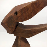 Brutalist Wooden Bird Sculpture