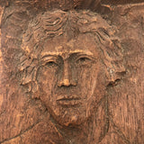 Sensitive Old Low Relief Carving of World Wise Looking Woman