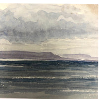 Ethereal Early 20th Century Watercolor of Lake Vanern, Sweden