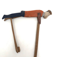 Old Wooden Handmade Climbing Monkey Toy