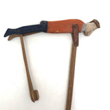 Old Wooden Handmade Climbing Monkey Toy