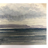 Ethereal Early 20th Century Watercolor of Lake Vanern, Sweden