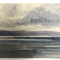 Ethereal Early 20th Century Watercolor of Lake Vanern, Sweden