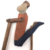 Old Wooden Handmade Climbing Monkey Toy