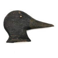 Black and Olive Painted Old Wooden Decoy Head