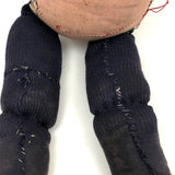 Evocative Old Hand-sewn Doll Body with Wooden Arms and Many Mends