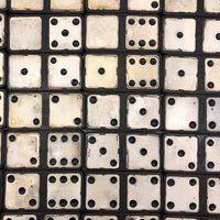 Ebony and Painted Tin Old Double Sixes Dominoes Set, Complete