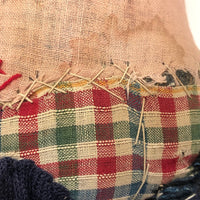 Evocative Old Hand-sewn Doll Body with Wooden Arms and Many Mends