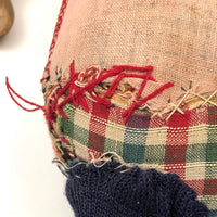 Evocative Old Hand-sewn Doll Body with Wooden Arms and Many Mends