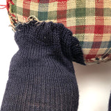 Evocative Old Hand-sewn Doll Body with Wooden Arms and Many Mends
