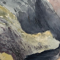 Victorian Watercolor of Small Tarn near the Summit of Nan Bield Pass, Lake District, 1861