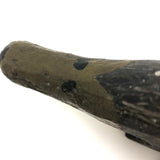 Black and Olive Painted Old Wooden Decoy Head
