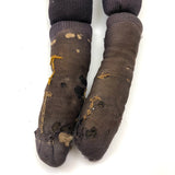 Evocative Old Hand-sewn Doll Body with Wooden Arms and Many Mends