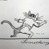 Something Like a Match, Late 1800s British Ink Drawing of Animal Cricket Game