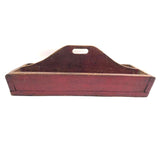 Great Old Pine Knife Box / Carrying Caddy with Original Red Paint