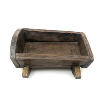 Early Carved Doll Crib with Original Yellow Paint