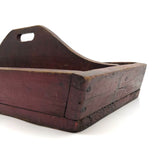 Great Old Pine Knife Box / Carrying Caddy with Original Red Paint