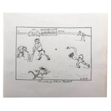 Something Like a Match, Late 1800s British Ink Drawing of Animal Cricket Game