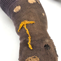 Evocative Old Hand-sewn Doll Body with Wooden Arms and Many Mends