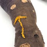 Evocative Old Hand-sewn Doll Body with Wooden Arms and Many Mends