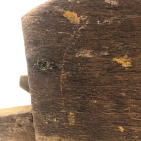 Early Carved Doll Crib with Original Yellow Paint