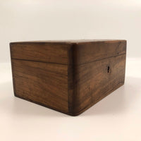 French Olive Wood Souvenir Box from Epinal with Hand-painted Bird