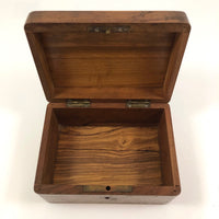 French Olive Wood Souvenir Box from Epinal with Hand-painted Bird