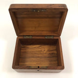 French Olive Wood Souvenir Box from Epinal with Hand-painted Bird