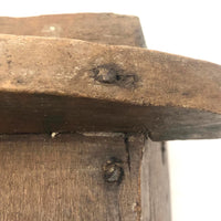 Early Carved Doll Crib with Original Yellow Paint
