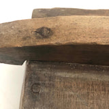 Early Carved Doll Crib with Original Yellow Paint