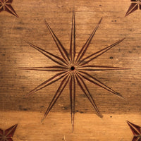 SOLD Nice Old Chip Carved Stars on Wooden Plaque (or Very Large Trivet)
