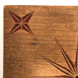 SOLD Nice Old Chip Carved Stars on Wooden Plaque (or Very Large Trivet)
