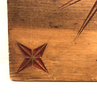 SOLD Nice Old Chip Carved Stars on Wooden Plaque (or Very Large Trivet)
