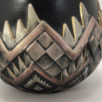 Molded 80s Deco/Southwestern Ceramic Planter or Vase