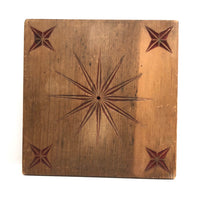 SOLD Nice Old Chip Carved Stars on Wooden Plaque (or Very Large Trivet)