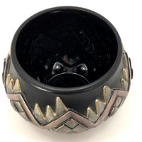 Molded 80s Deco/Southwestern Ceramic Planter or Vase