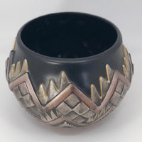 Molded 80s Deco/Southwestern Ceramic Planter or Vase