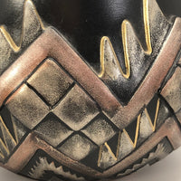 Molded 80s Deco/Southwestern Ceramic Planter or Vase