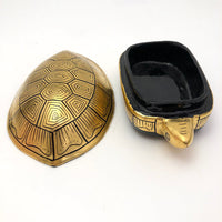 Black and Gold Lacquer Turtle Shaped Box
