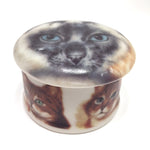 Round Cat Faces Porcelain Trinket Box