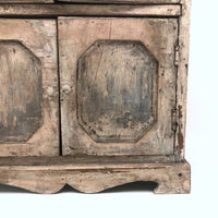 Miniature (13 1/2") Four Door Weathered Wooden Chest in Old Paint