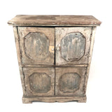 Miniature (13 1/2") Four Door Weathered Wooden Chest in Old Paint