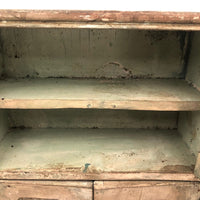 Miniature (13 1/2") Four Door Weathered Wooden Chest in Old Paint