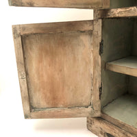 Miniature (13 1/2") Four Door Weathered Wooden Chest in Old Paint