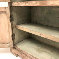 Miniature (13 1/2") Four Door Weathered Wooden Chest in Old Paint