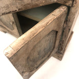 Miniature (13 1/2") Four Door Weathered Wooden Chest in Old Paint