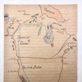 R.F Abbott 1880 Hand-drawn Student Map